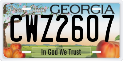 GA license plate CWZ2607