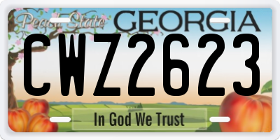 GA license plate CWZ2623