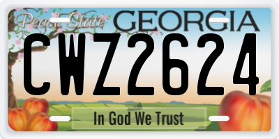 GA license plate CWZ2624