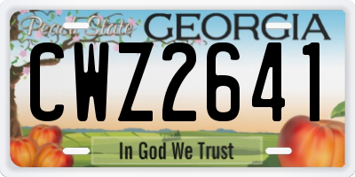 GA license plate CWZ2641