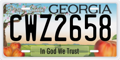 GA license plate CWZ2658