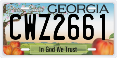 GA license plate CWZ2661