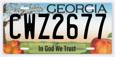 GA license plate CWZ2677