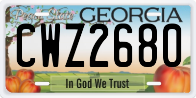 GA license plate CWZ2680