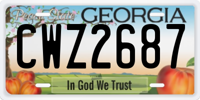 GA license plate CWZ2687