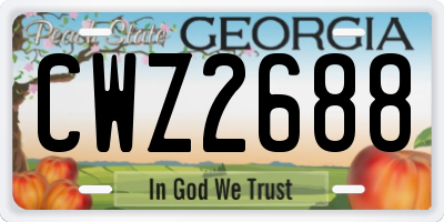 GA license plate CWZ2688