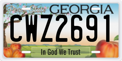 GA license plate CWZ2691
