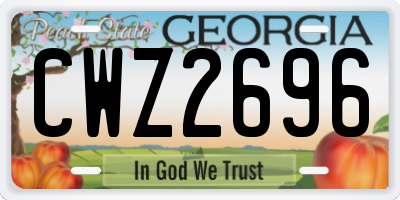 GA license plate CWZ2696