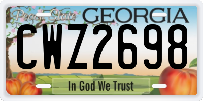 GA license plate CWZ2698