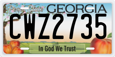 GA license plate CWZ2735