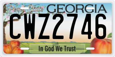 GA license plate CWZ2746