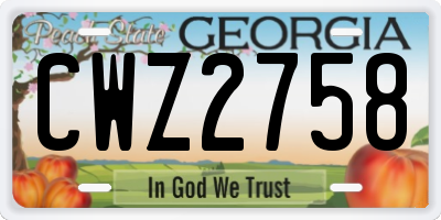 GA license plate CWZ2758