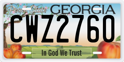 GA license plate CWZ2760