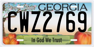 GA license plate CWZ2769