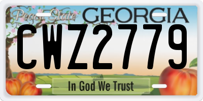 GA license plate CWZ2779