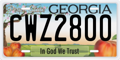 GA license plate CWZ2800