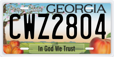 GA license plate CWZ2804