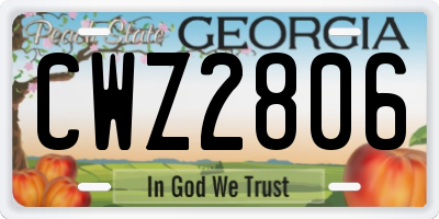 GA license plate CWZ2806