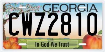 GA license plate CWZ2810