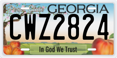 GA license plate CWZ2824