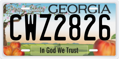 GA license plate CWZ2826