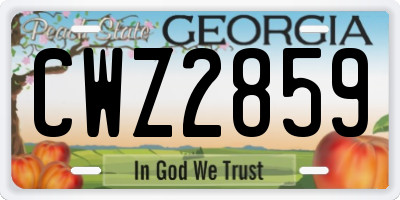 GA license plate CWZ2859