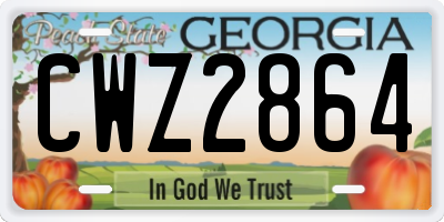 GA license plate CWZ2864