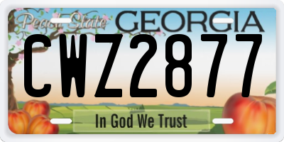 GA license plate CWZ2877