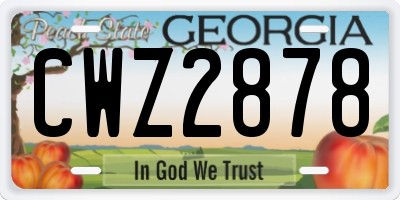 GA license plate CWZ2878