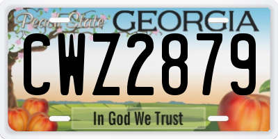GA license plate CWZ2879