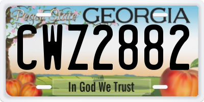 GA license plate CWZ2882