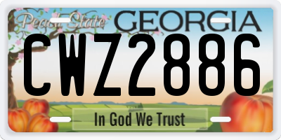 GA license plate CWZ2886