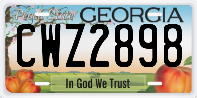 GA license plate CWZ2898