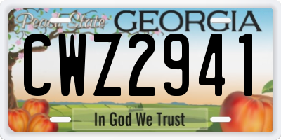GA license plate CWZ2941
