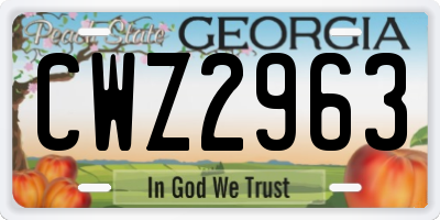 GA license plate CWZ2963