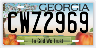 GA license plate CWZ2969