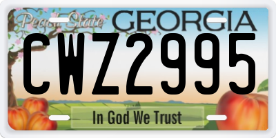 GA license plate CWZ2995