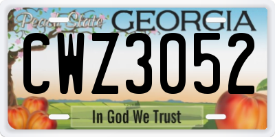 GA license plate CWZ3052