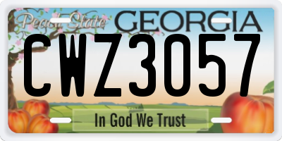 GA license plate CWZ3057