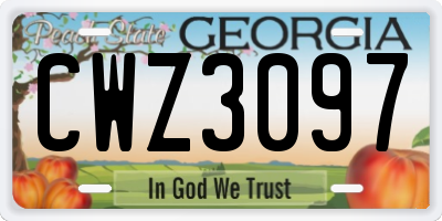 GA license plate CWZ3097