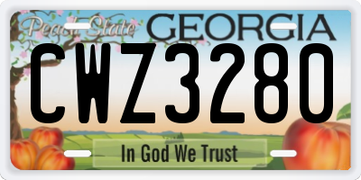 GA license plate CWZ3280