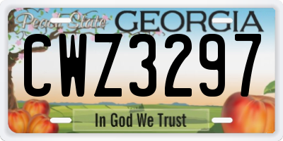 GA license plate CWZ3297