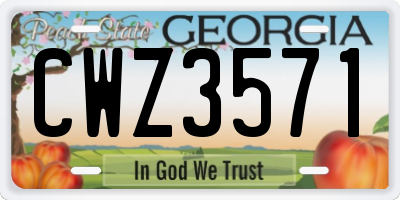 GA license plate CWZ3571