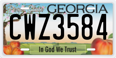 GA license plate CWZ3584