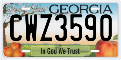 GA license plate CWZ3590