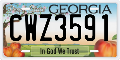 GA license plate CWZ3591