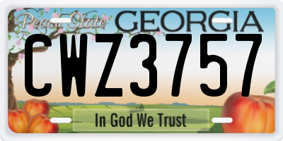 GA license plate CWZ3757