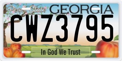 GA license plate CWZ3795