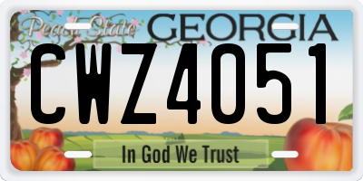 GA license plate CWZ4051
