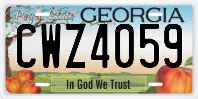 GA license plate CWZ4059